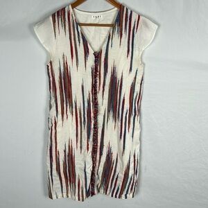 Anthropologie THML Red, White, Blue Boho Tribal Print Shift Dress -Size Small